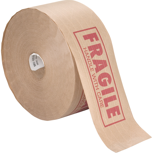 Pre-Printed Gummed Tapes, 76 mm (3") x 137 m (449.475'), Kraft Fastek
