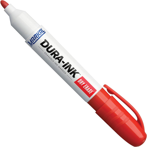 Marqueurs &agrave; essuyage &agrave; sec Dura-Ink, Rouge, Pointe Ronde Fastek
