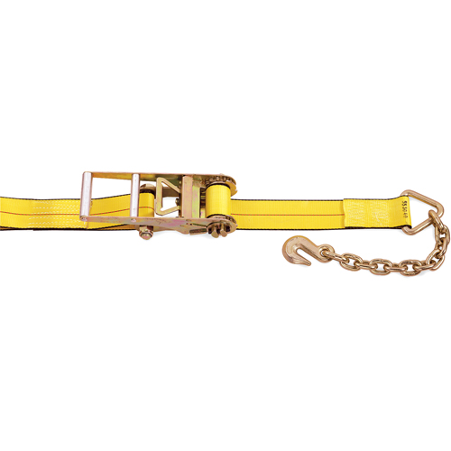 Ratchet Straps, Chain Anchor, 3" W x 30' L, 5400 lbs. (2450 kg) Working Load Limit Fastek