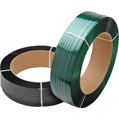 Green Strapping, Polyester, 3/4" W x 3000' L, Green, Machine Grade Fastek