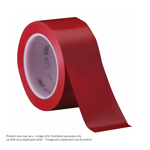 471 Vinyl Tape, 38 mm (1-1/2") W x 32.9 m (108') L, 5.3 mils, Red Fastek