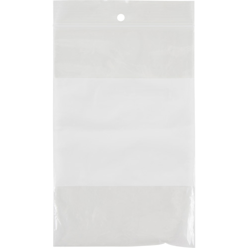 White Block Poly Bags, Reclosable, 6" x 4", 2 mils Fastek