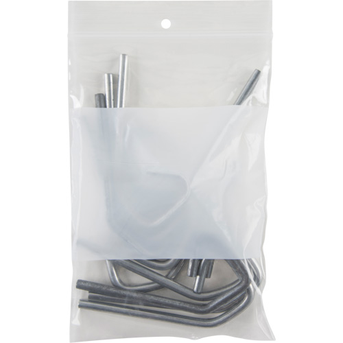 White Block Poly Bags, Reclosable, 6" x 4", 2 mils Fastek