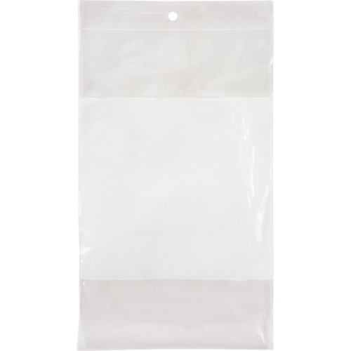 White Block Poly Bags, Reclosable, 8" x 5", 2 mils Fastek
