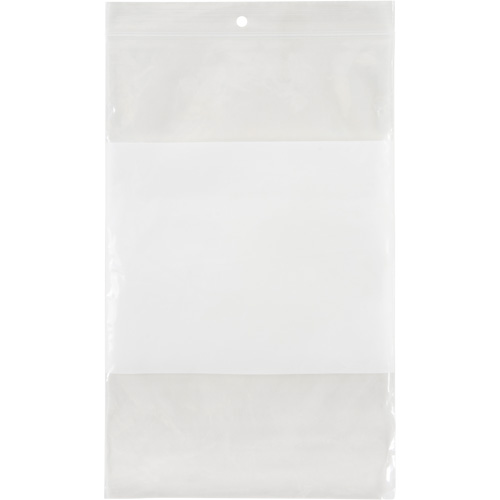White Block Poly Bags, Reclosable, 9" x 6", 2 mils Fastek