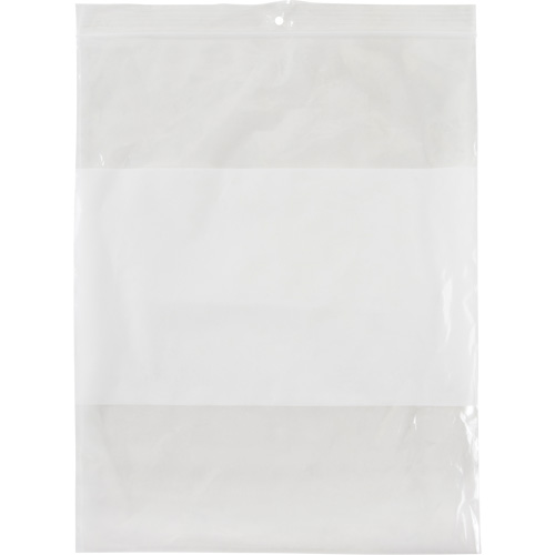 White Block Poly Bags, Reclosable, 10" x 8", 2 mils Fastek