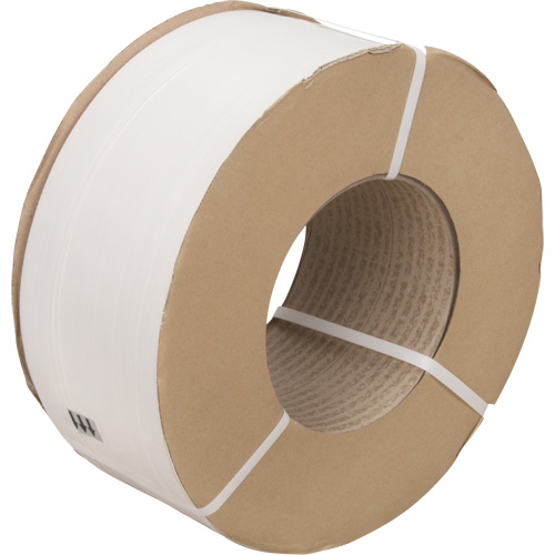 Strapping, Polypropylene, 1/2" W x 9900' L, White, Machine Grade Fastek