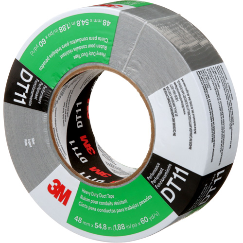 DT11 Heavy-Duty Duct Tape, 11 mils, Silver, 48 mm (2") x 55 m (180') Fastek