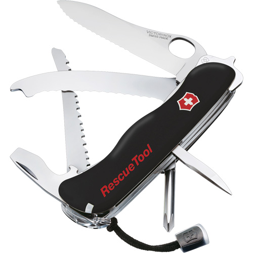 RescueTool Pocket Knife, 12 Functions, 0.3 lbs. Fastek