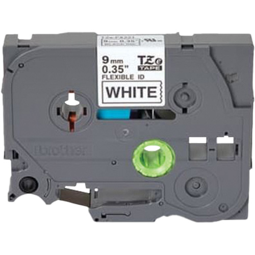 Cartouche de ruban flexible Tze, 9 mm x 26'/8 m, Noir sur blanc Fastek