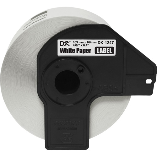 Large Die-Cut Shipping Labels, 4" W x 6-2/5" L, White Fastek