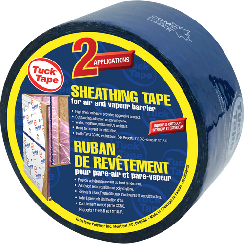 Contractors Sheathing Tape, 60 mm (2-3/8") x 55 m (180.4'), Blue Fastek