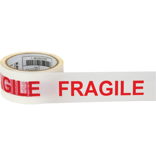 Ruban d'emballage Fragile, Adh&eacute;sif Thermofusible, 2 mils, 48 mm (2") x 100 m (328') Fastek