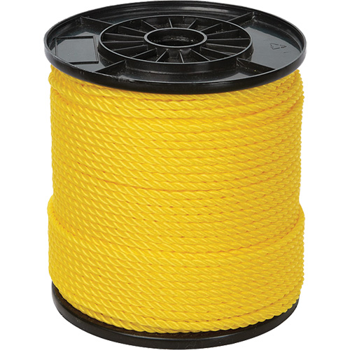 1/4" Yellow Twisted 3-Strand Rope, Polypropylene, 550' Fastek