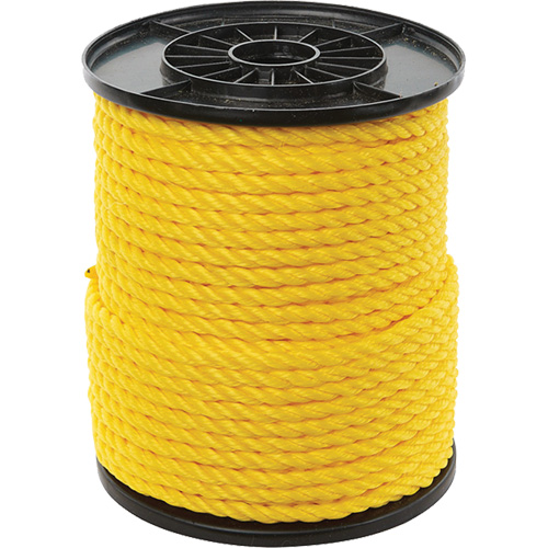 3/8" Yellow Twisted 3-Strand Rope, Polypropylene, 250' Fastek