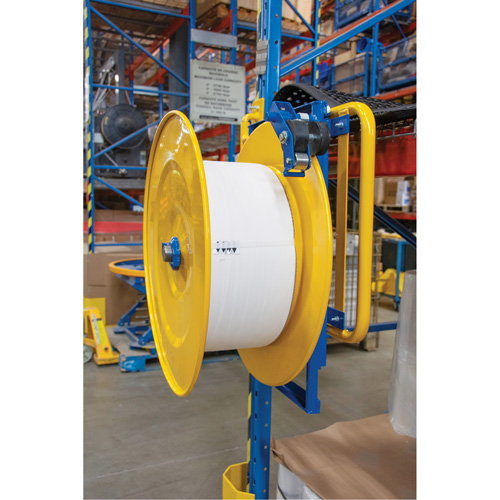 Strapping Dispenser, Polyester/Steel/Polypropylene Straps, 16"/8" Core Dia., 3"/8"/6" Roll Width Fastek