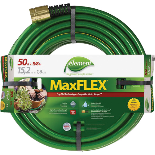 Boyau d'arrosage Element MaxFlex, Copolym&egrave;re, 5/8" dia x 50' Fastek
