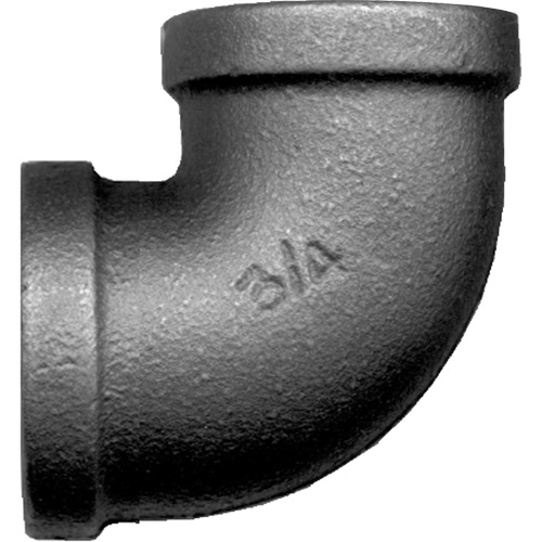 90° Female Pipe Elbow, FPT, Black Iron, 1-1/2" Fastek