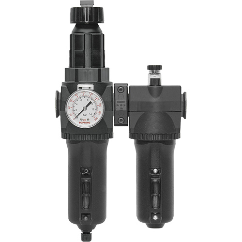 Manual Drain Filter, Regulator & Lubricator with Metal Bowl & Gauge Modulair 400, 1/2" NPT Fastek