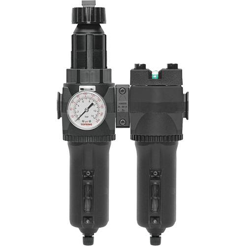 Manual Drain Filter, Regulator & Coalescing Filter with Metal Bowl Modulair 400, 1/4" NPT, 200 psi, 9.1 fl. oz. Capacity Fastek