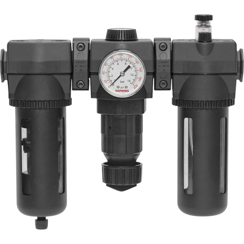 Filtre, d&eacute;tendeur & lubrificateur Modulair 400 avec drain manuel & bol standard, 3/4" NPTF Fastek