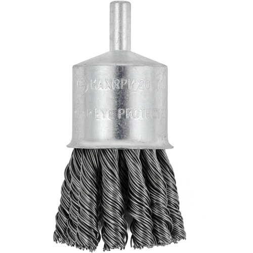 Shaft Mounted Knot Twisted End Brush, 1-1/8" Dia. x 1/4" Arbor Fastek