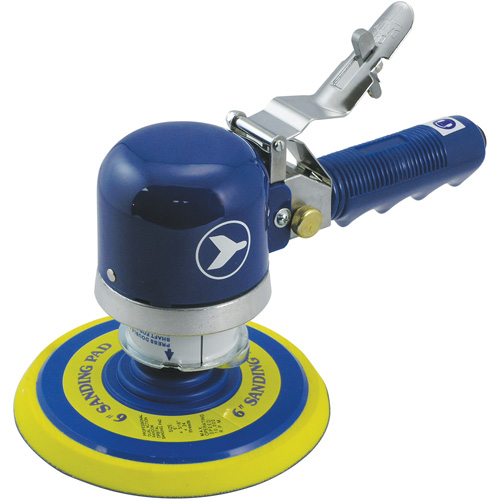 Heavy-Duty Dual-Action Quiet Random Orbit Sander, 6" Dia., 1/4" NPT Inlet, 10000 RPM Fastek