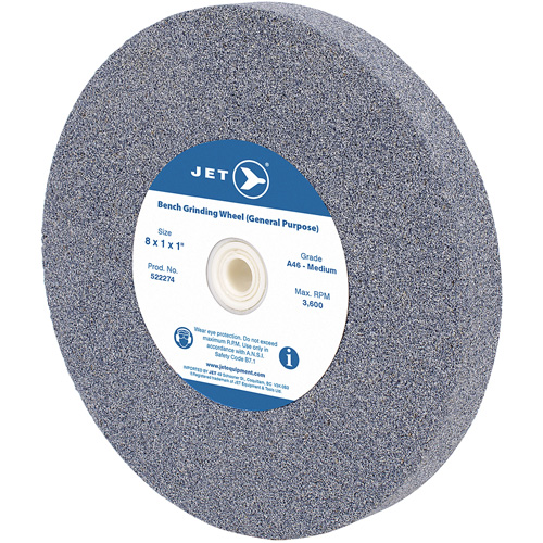 A810M General Purpose Bench Grinding Wheel, 8" x 1", 1" Arbor Fastek