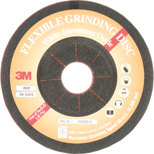 Disque de meulage flexible, 4-5/8", Oxyde d'aluminium, 22 mm, Type WA Fastek