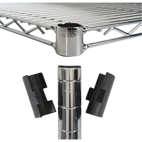 Manchons fendus pour &eacute;tag&egrave;re en treillis chromat&eacute; Fastek