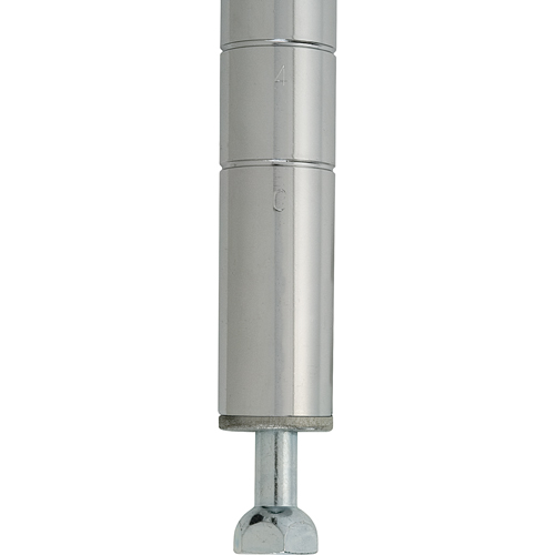 Pieds de nivellement pour &eacute;tag&egrave;re en treillis chromat&eacute; Fastek