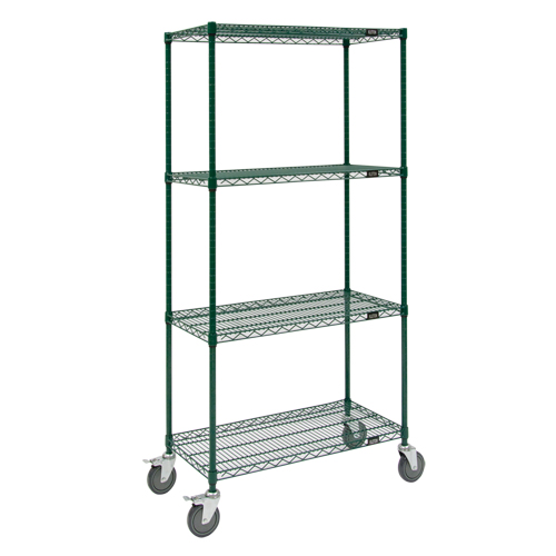 Wire Shelf Cart, Epoxy Finish, 36" x 80" x 18", 800 lbs. Capacity Fastek