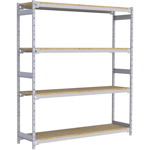 Wide Span Record Storage Shelving, Steel, 4 Shelves, 72" W x 18" D x 84" H Fastek