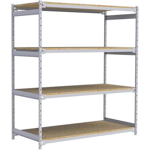 Wide Span Record Storage Shelving, Steel, 4 Shelves, 72" W x 32" D x 84" H Fastek