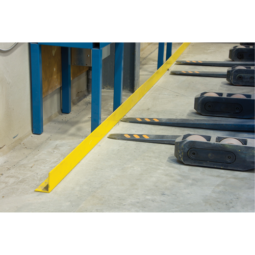 Floor Angle Guard Rails, Steel, 48" L x 5" H, Yellow Fastek