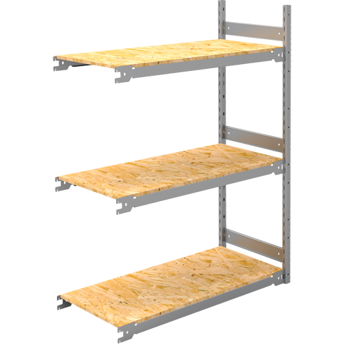 Wide Span Record Storage Shelving, Steel, 3 Shelves, 42" W x 18" D x 60" H, Add-On Kit Fastek