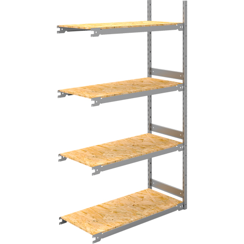 Wide Span Record Storage Shelving, Steel, 4 Shelves, 42" W x 18" D x 84" H, Add-On Kit Fastek