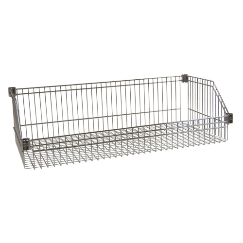 Wire Basket Shelf, 24" W x 48" D, 400 lbs. Capacity Fastek