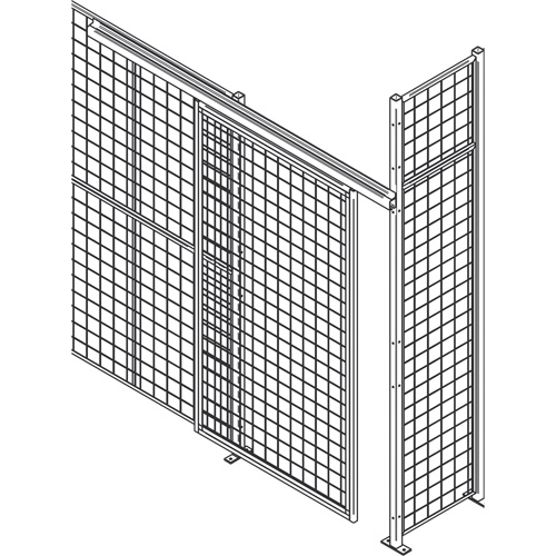 Standard-Duty Wire Mesh Partition Sliding Door, 4' W x 8' H Fastek