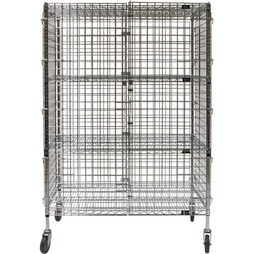 Security Cart, Chrome Plated, 48" x 69" x 24", 500 lbs. Capacity Fastek