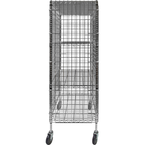 Security Cart, Chrome Plated, 48" x 69" x 24", 500 lbs. Capacity Fastek