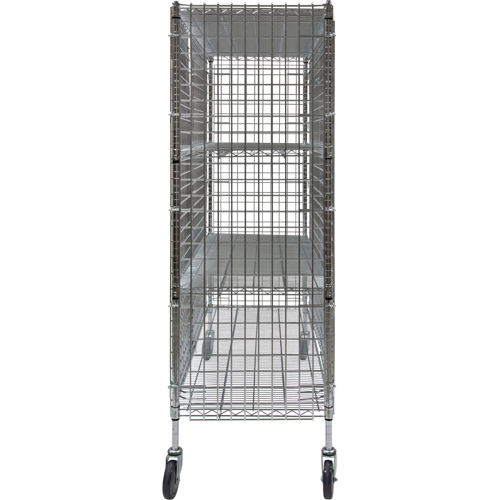 Security Cart, Chrome Plated, 60" x 69" x 24", 500 lbs. Capacity Fastek