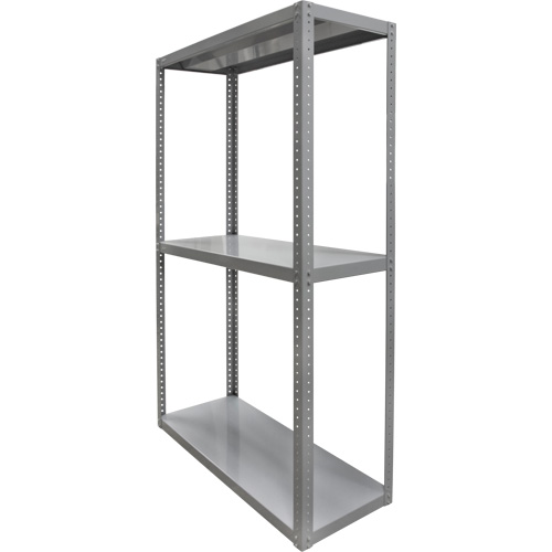 Heavy-Duty Shelving, Steel, Bolted, 3000 lbs. Capacity, 36" W x 72" H x 24" D Fastek