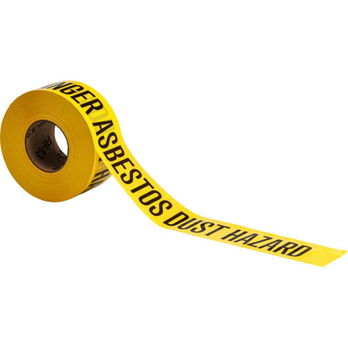 Barricade Tape, English, 3" W x 200' L, 3 mils, Black on Yellow Fastek
