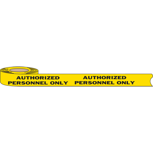Barricade Tape, English, 3" W x 1000' L, 2 mils, Black on Yellow Fastek