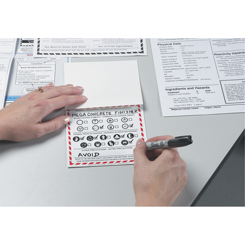 OTS WHMIS Labels, Vinyl, Sheet, 6" L x 3" W Fastek
