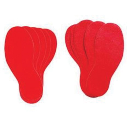 &eacute;tiquettes pour marquage des planchers, Empreinte de pas, 12" lo x 3,75" la, Rouge, Vinyle Fastek