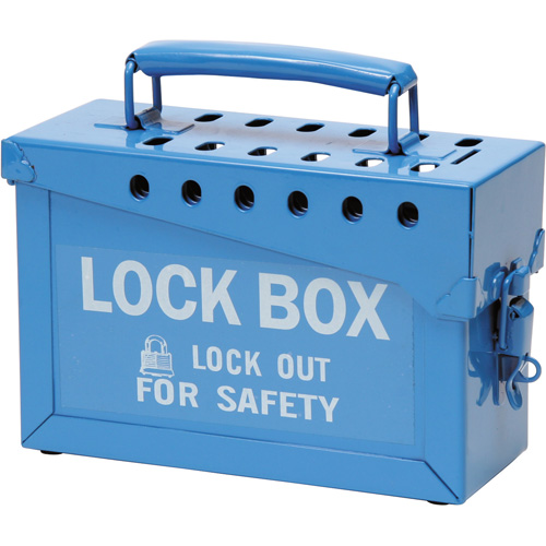 Portable Metal Lock Box, Blue Fastek