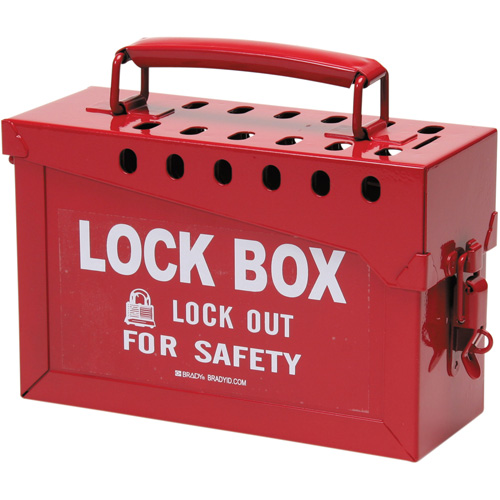 Portable Metal Lock Box, Red Fastek