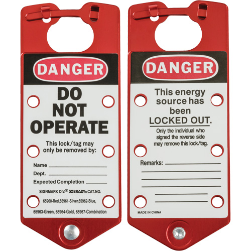 Labeled Lockout Hasp, Red Fastek